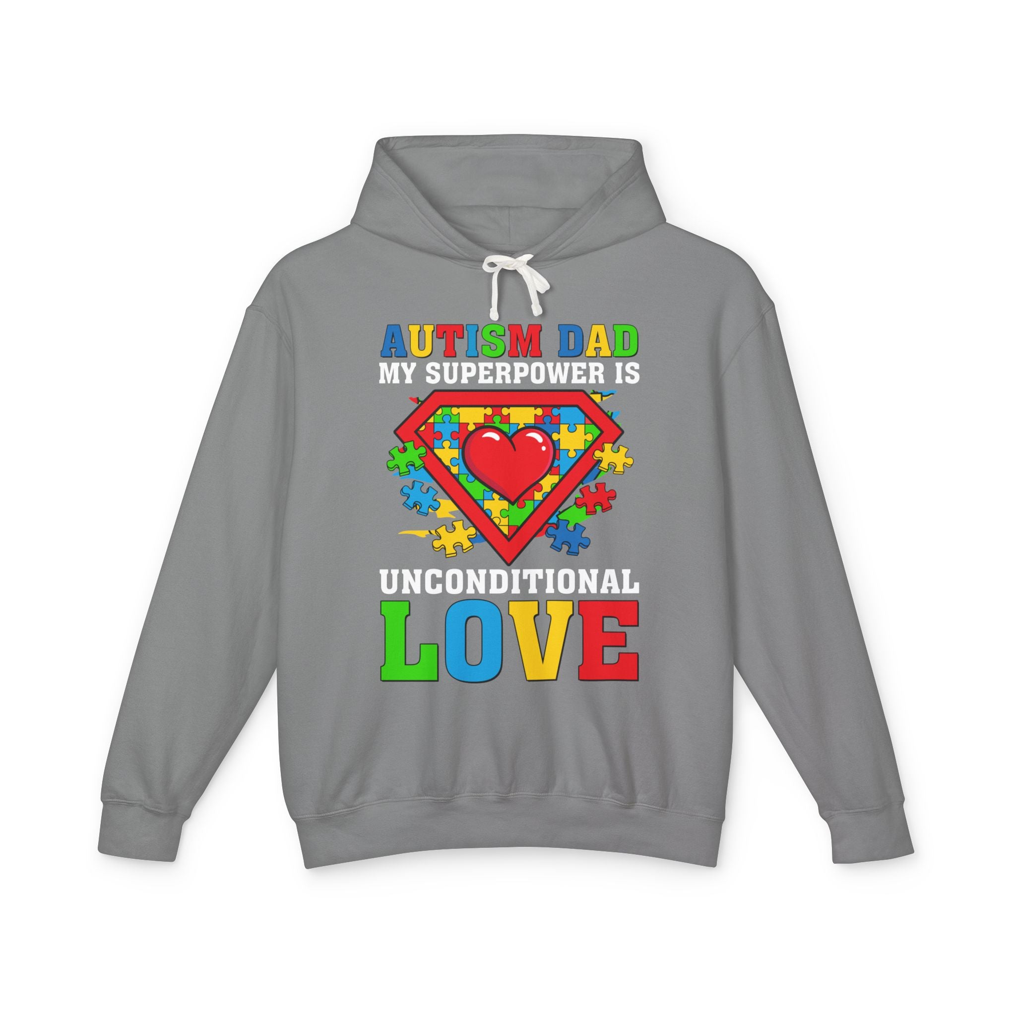 Autism Dad My Superpower, Autism Awareness Adult Hoodie