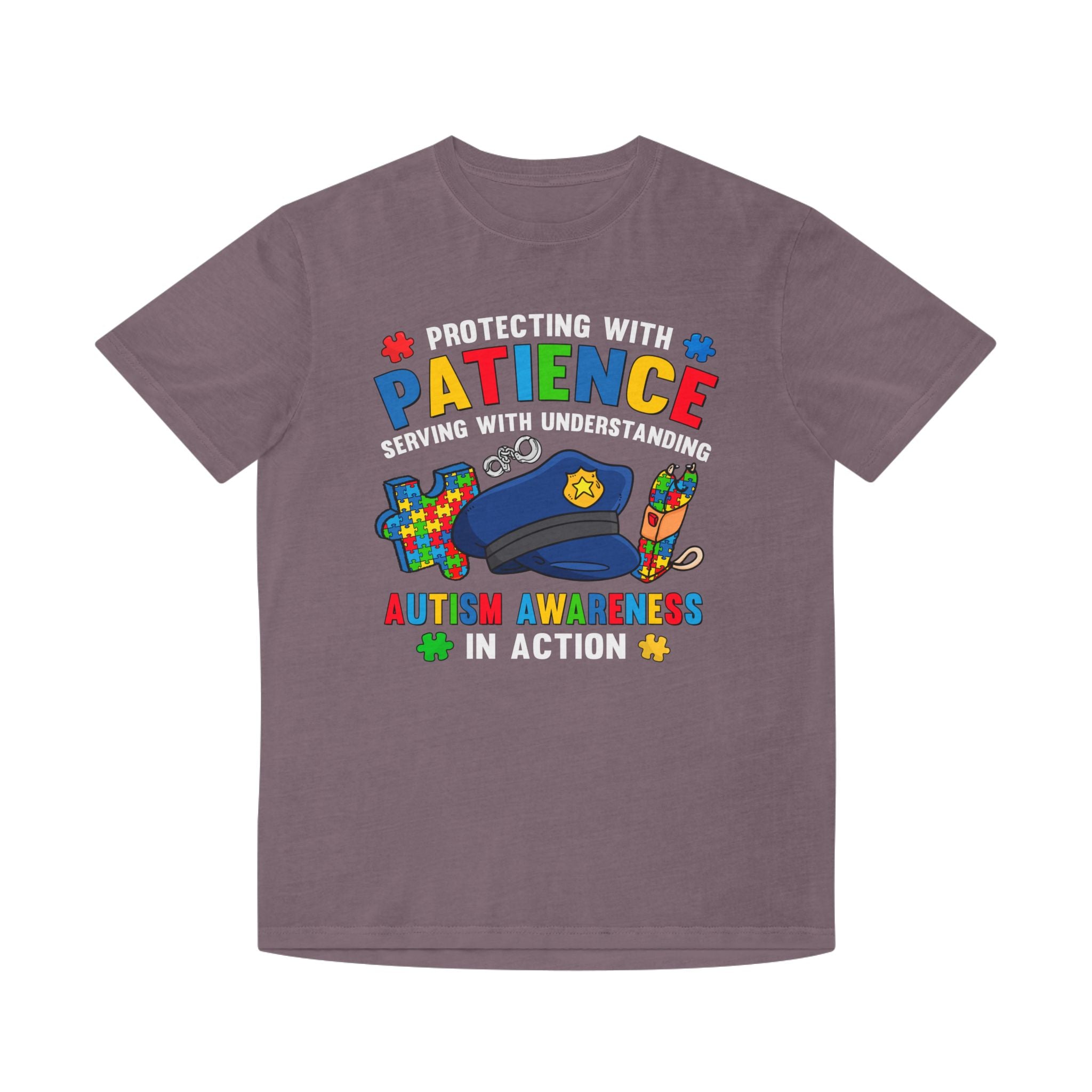 Protecting With Patience, Autism Awareness Adult Tshirt