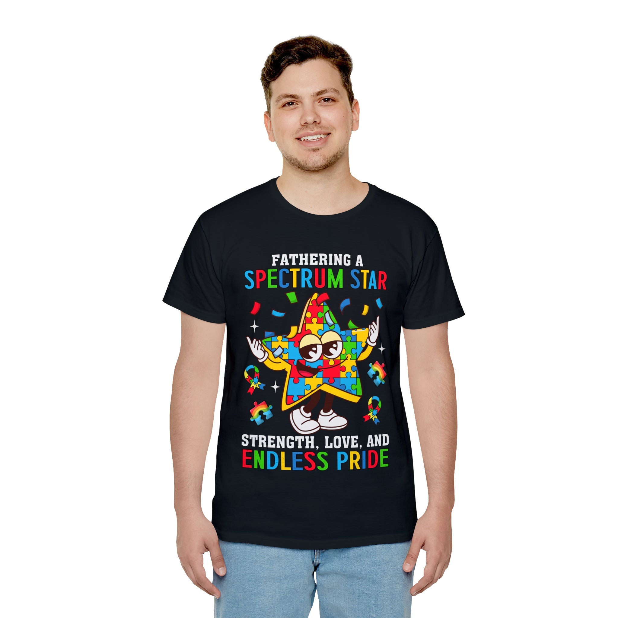 Fathering a Spectrum Star, Autism Awareness, Adult T-Shirt