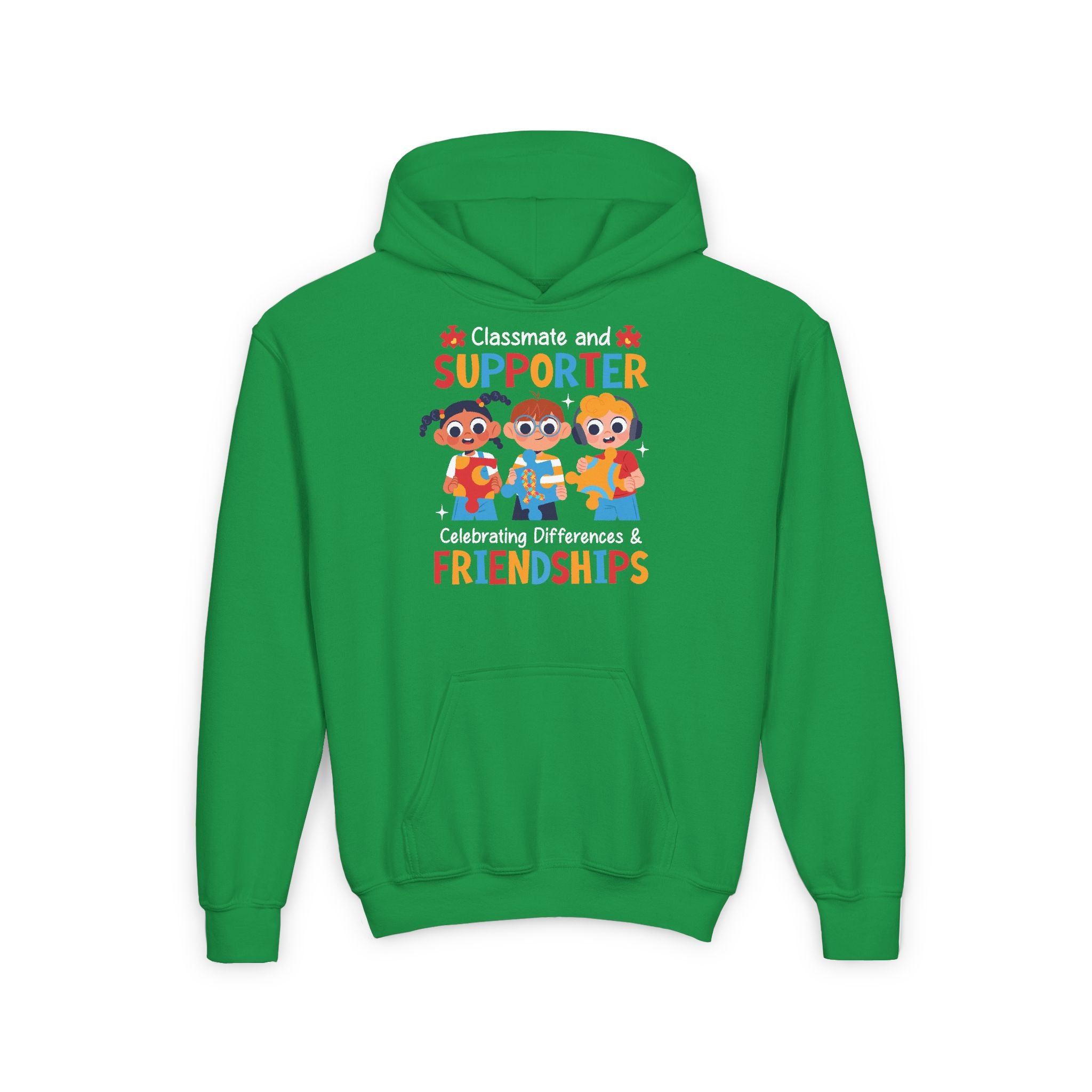 Classmate & Supporter, Celebrating Differences & Friendship, Autism Awareness Youth Hoodie