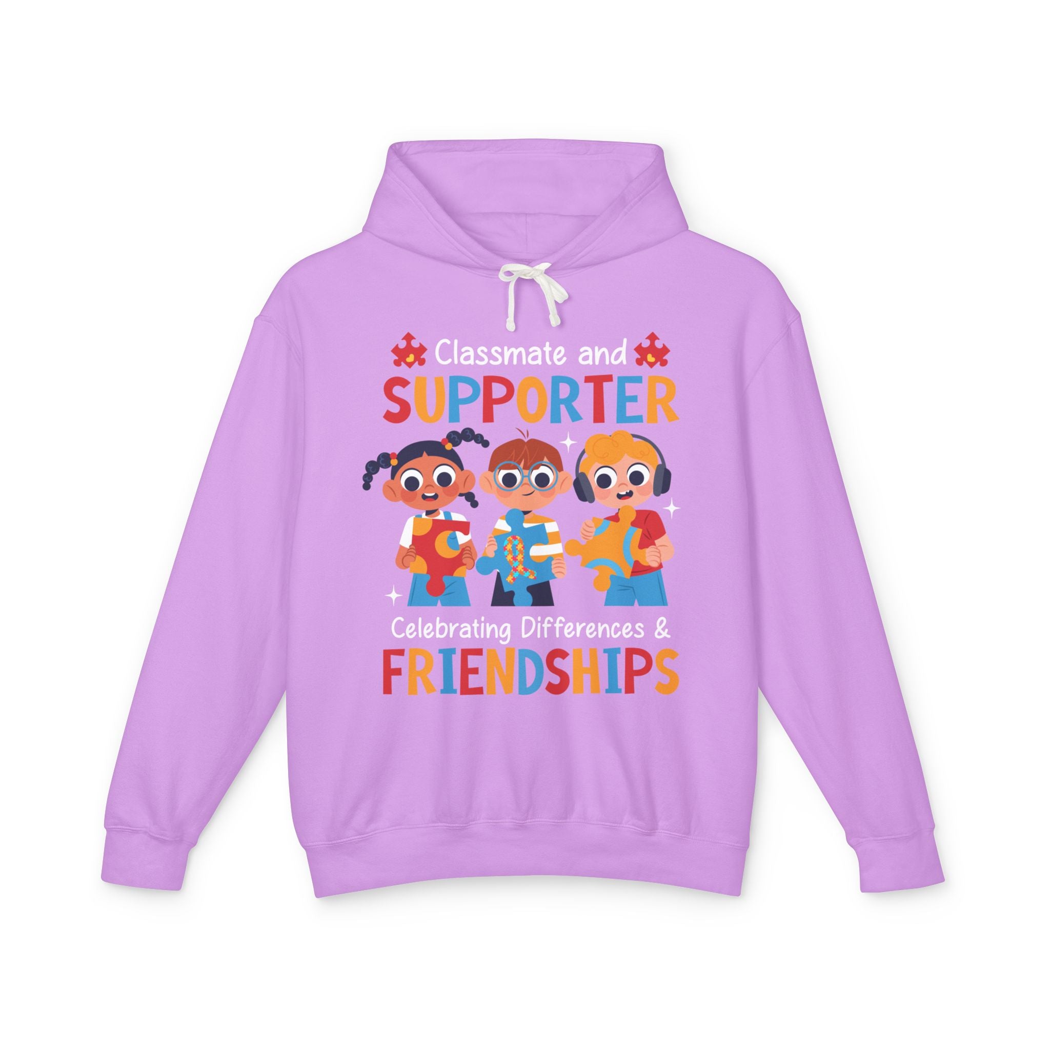 Classmate & Supporter, Celebrating Differences & Friendship, Autism Awareness Adult Hoodie