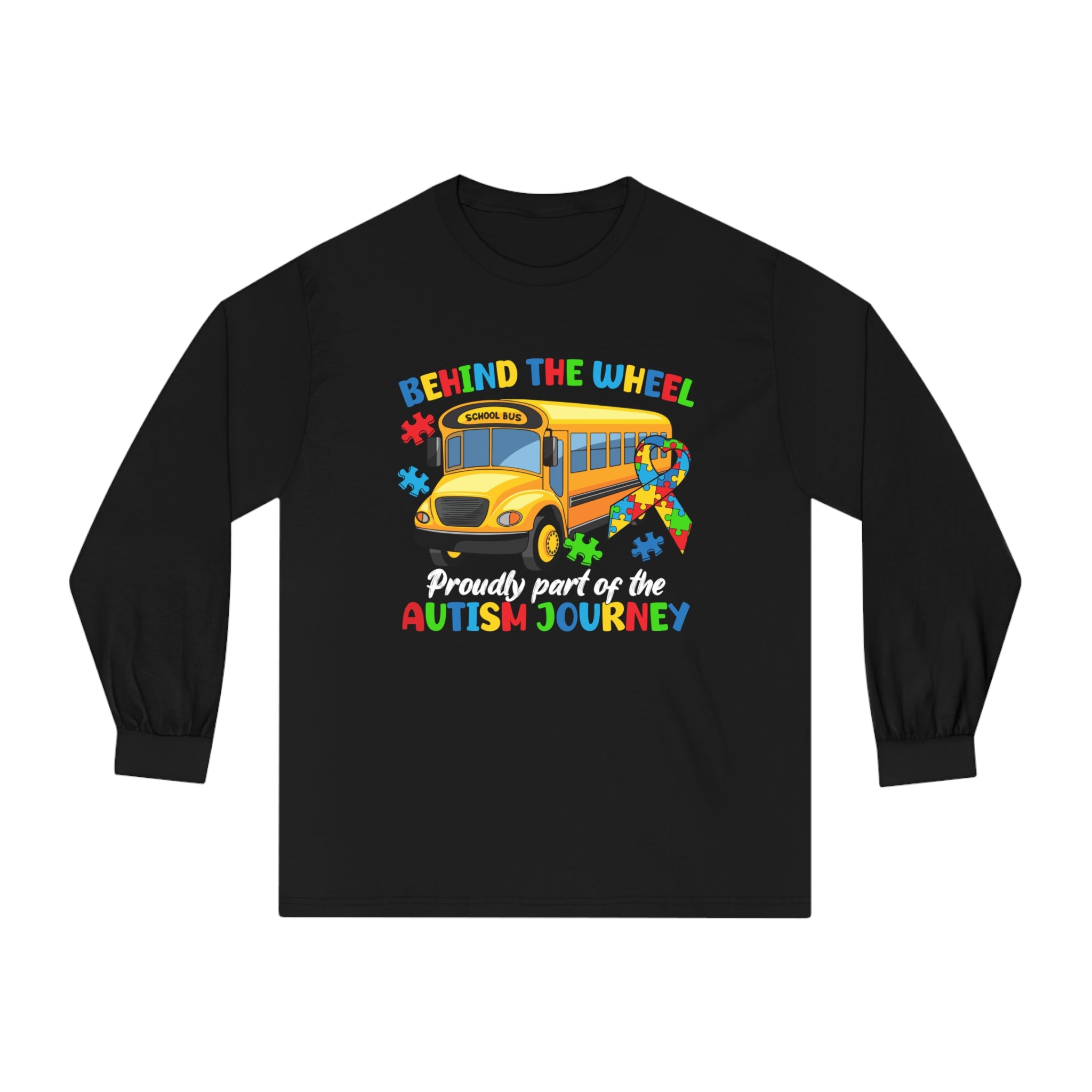 Driven for Autism Awareness, Adult Long Sleeve T-Shirt, Bus Driver Tribute | Support Families & Advocacy