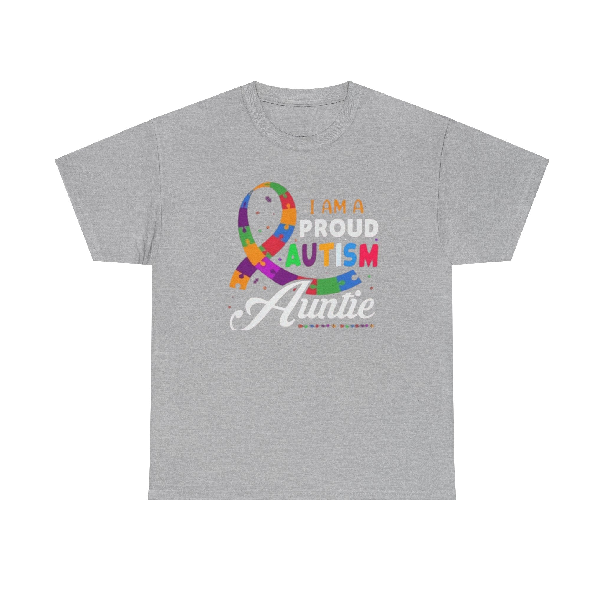 Proud Autism Auntie, Adult Unisex Cotton TShirt