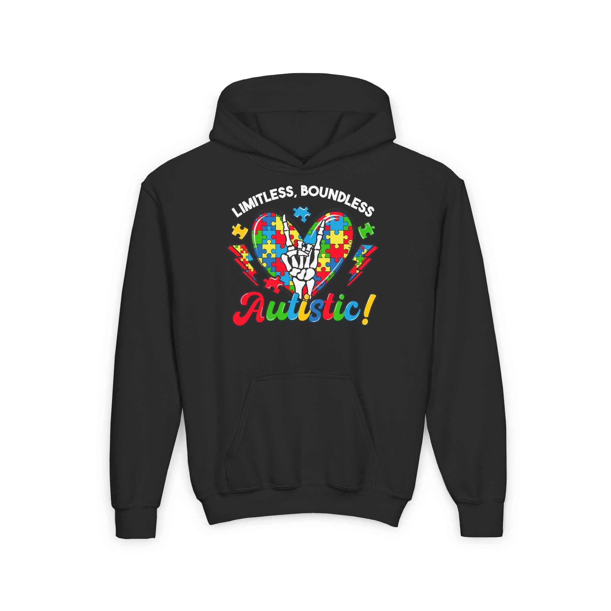 Limitless, Boundless, Autism Awareness Youth Hooded Sweatshirt