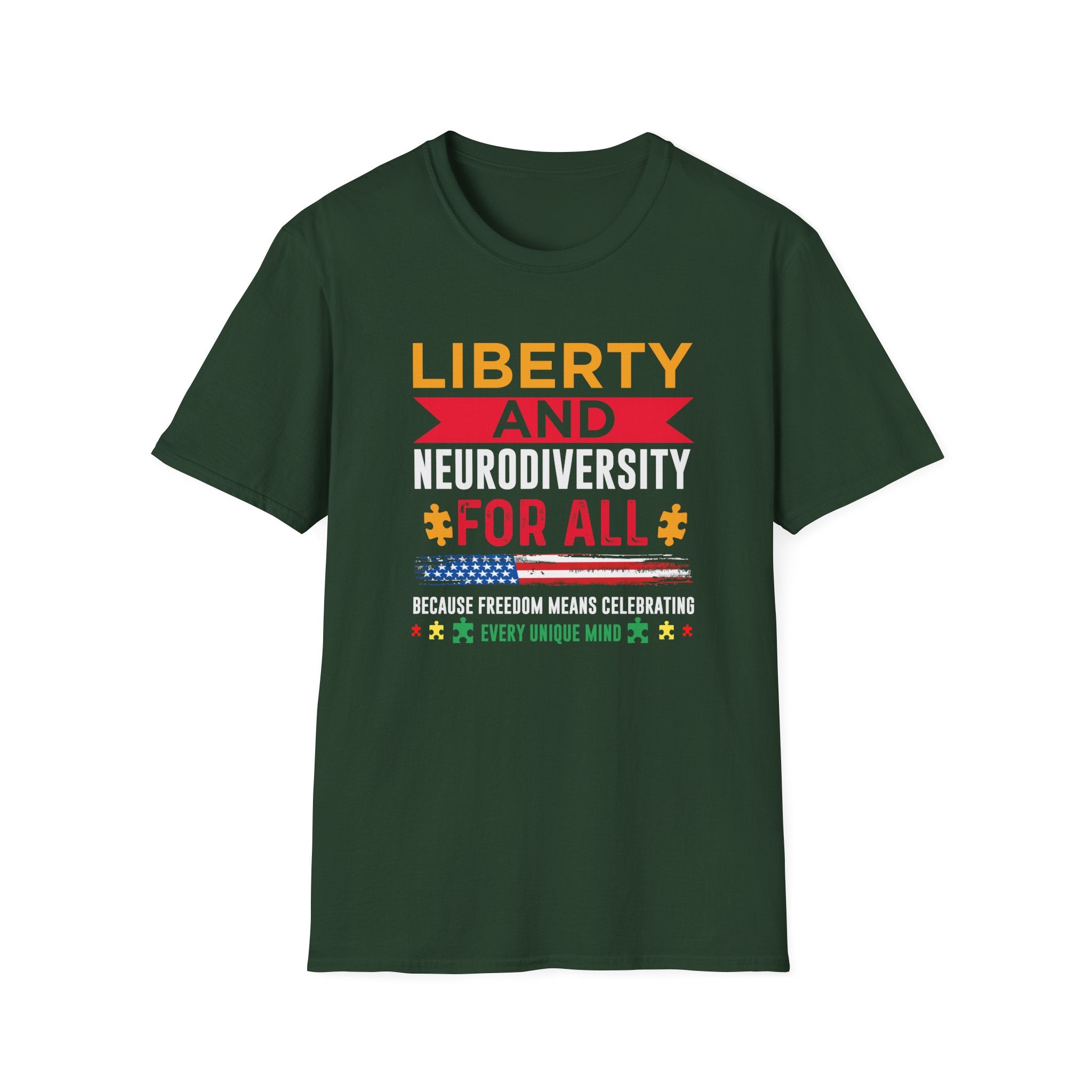 Liberty and Neurodiversity Autism Awareness , Adult T-Shirt