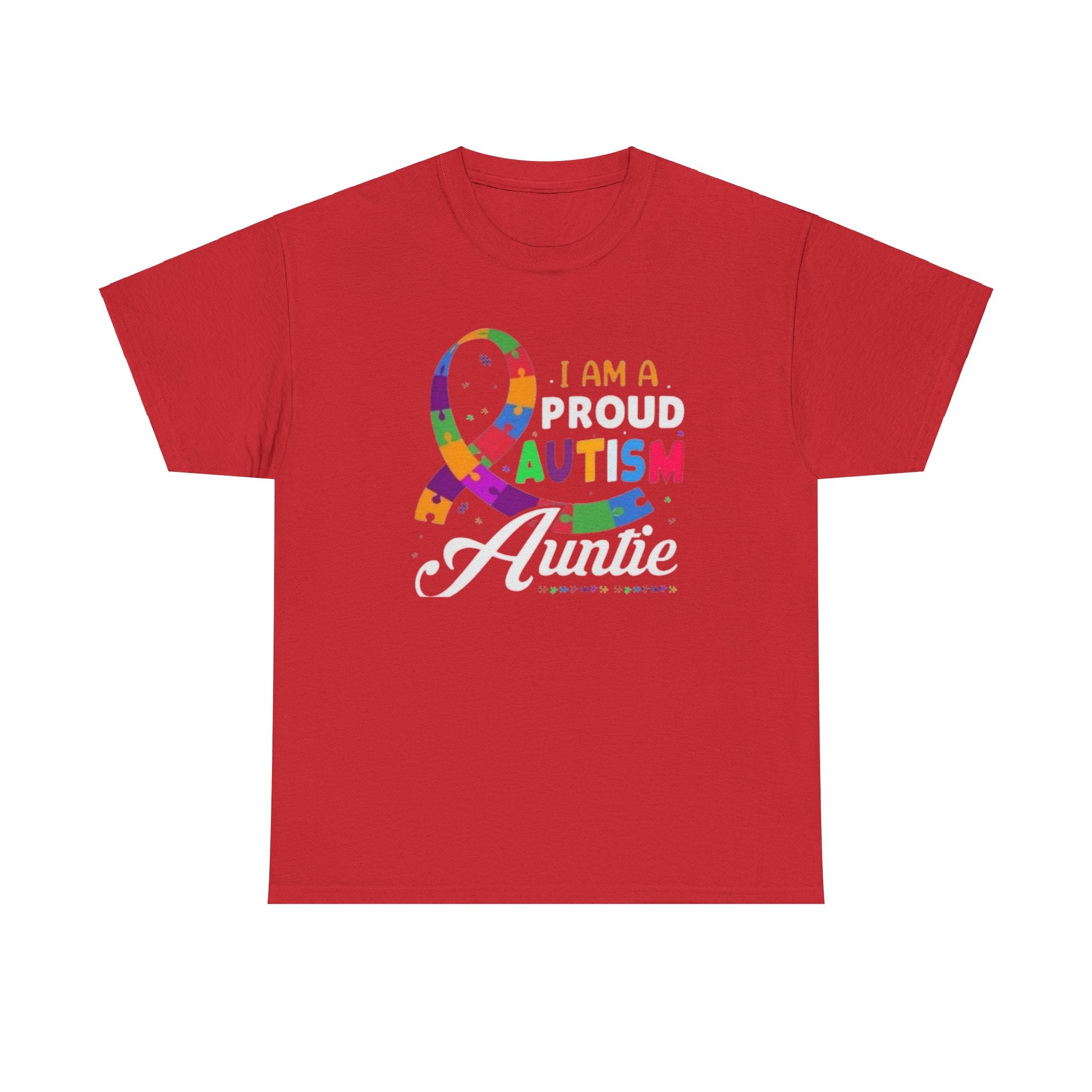 Proud Autism Auntie, Adult Unisex Cotton TShirt