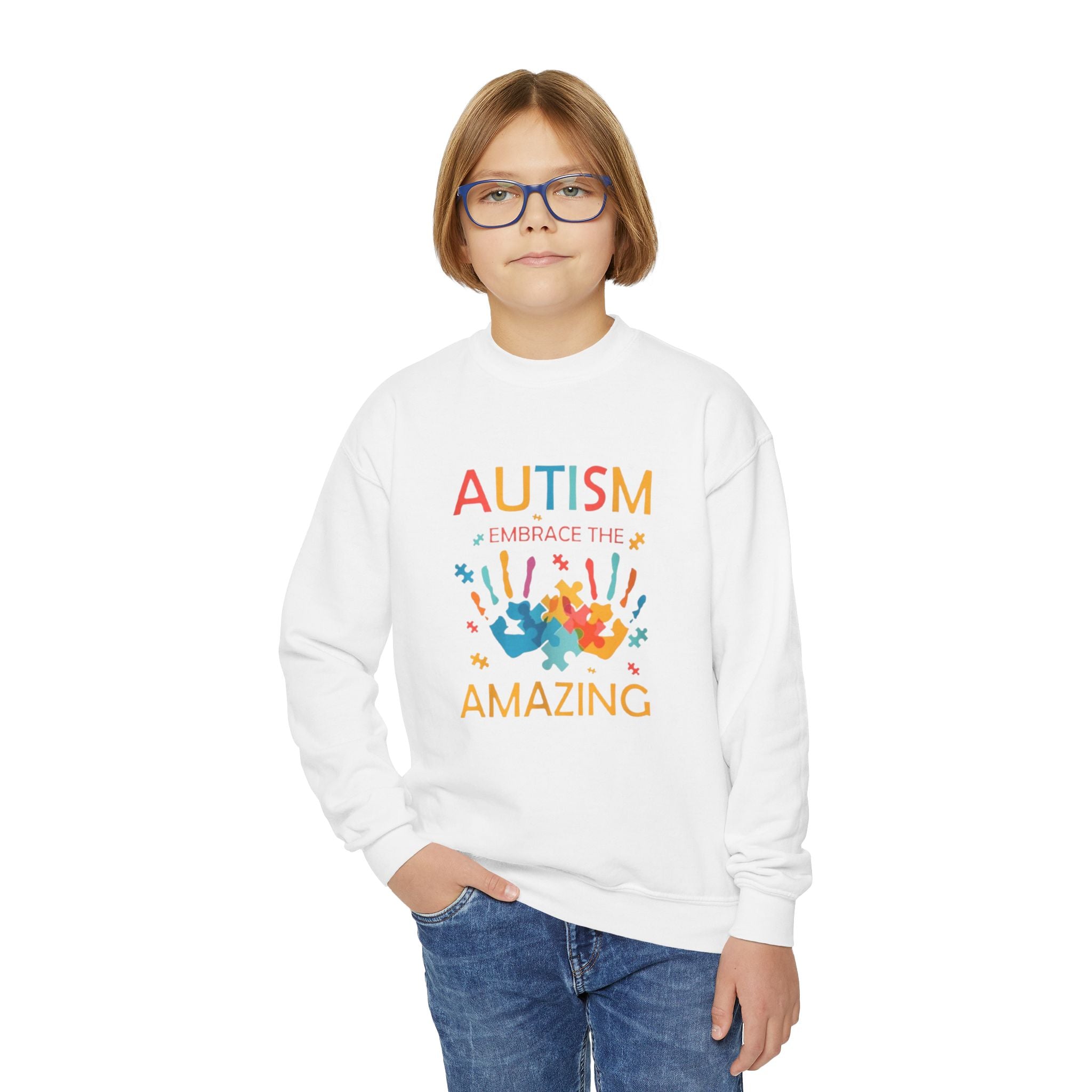 Autism: Embrace the Amazing, Youth Unisex Sweatshirt