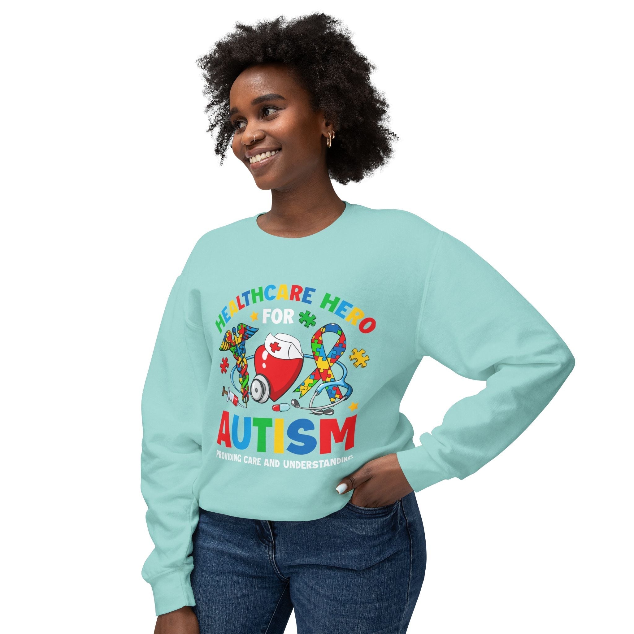 "Healthcare Hero Autism Awareness Sweatshirt – 'Healthcare