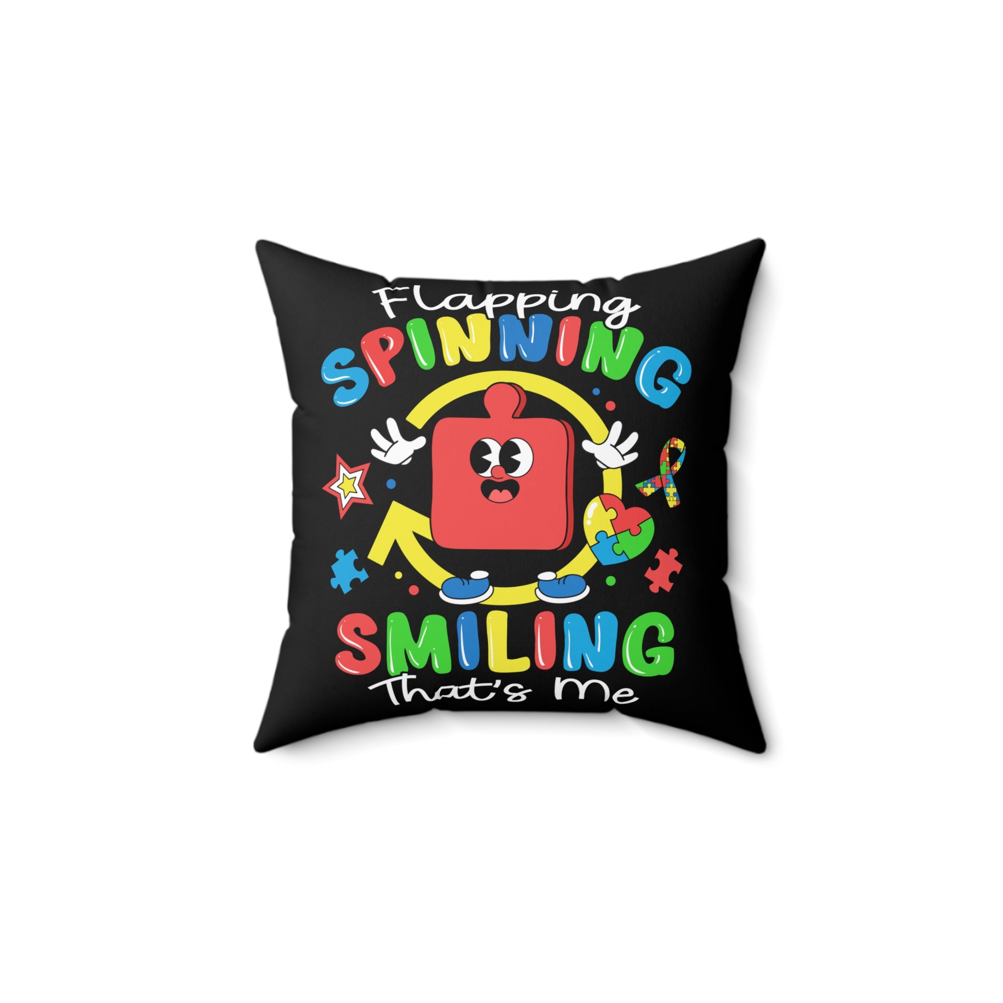 Flapping Spinning Nonverbal Austim Spun Polyester Square Pillow